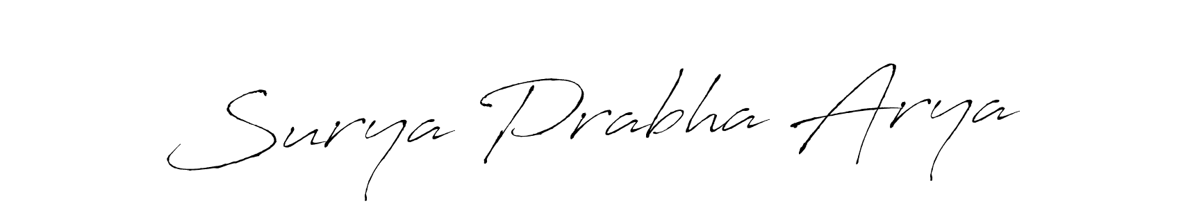 You should practise on your own different ways (Antro_Vectra) to write your name (Surya Prabha Arya) in signature. don't let someone else do it for you. Surya Prabha Arya signature style 6 images and pictures png