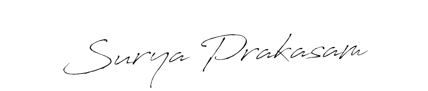 How to make Surya Prakasam name signature. Use Antro_Vectra style for creating short signs online. This is the latest handwritten sign. Surya Prakasam signature style 6 images and pictures png