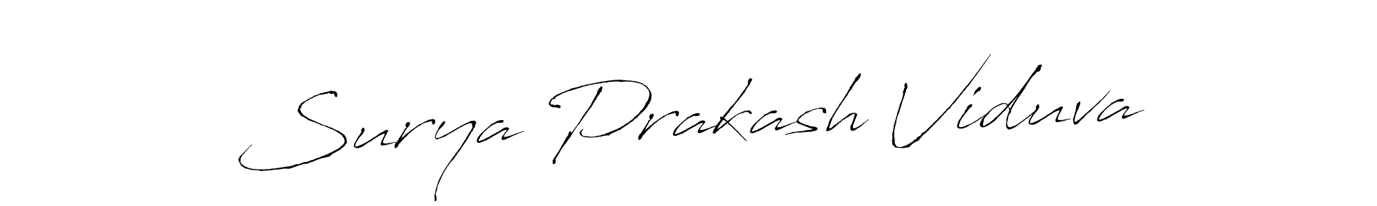 You should practise on your own different ways (Antro_Vectra) to write your name (Surya Prakash Viduva) in signature. don't let someone else do it for you. Surya Prakash Viduva signature style 6 images and pictures png