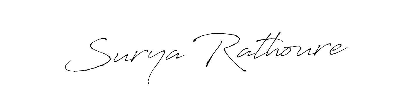 Make a beautiful signature design for name Surya Rathoure. With this signature (Antro_Vectra) style, you can create a handwritten signature for free. Surya Rathoure signature style 6 images and pictures png