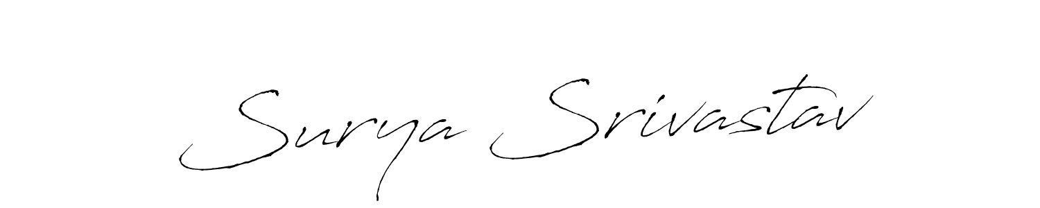 How to make Surya Srivastav name signature. Use Antro_Vectra style for creating short signs online. This is the latest handwritten sign. Surya Srivastav signature style 6 images and pictures png