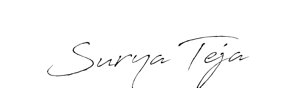 Use a signature maker to create a handwritten signature online. With this signature software, you can design (Antro_Vectra) your own signature for name Surya Teja. Surya Teja signature style 6 images and pictures png