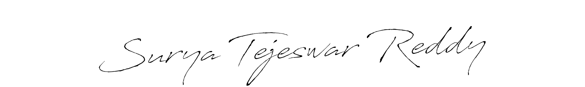 This is the best signature style for the Surya Tejeswar Reddy name. Also you like these signature font (Antro_Vectra). Mix name signature. Surya Tejeswar Reddy signature style 6 images and pictures png