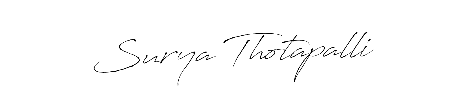 Make a short Surya Thotapalli signature style. Manage your documents anywhere anytime using Antro_Vectra. Create and add eSignatures, submit forms, share and send files easily. Surya Thotapalli signature style 6 images and pictures png