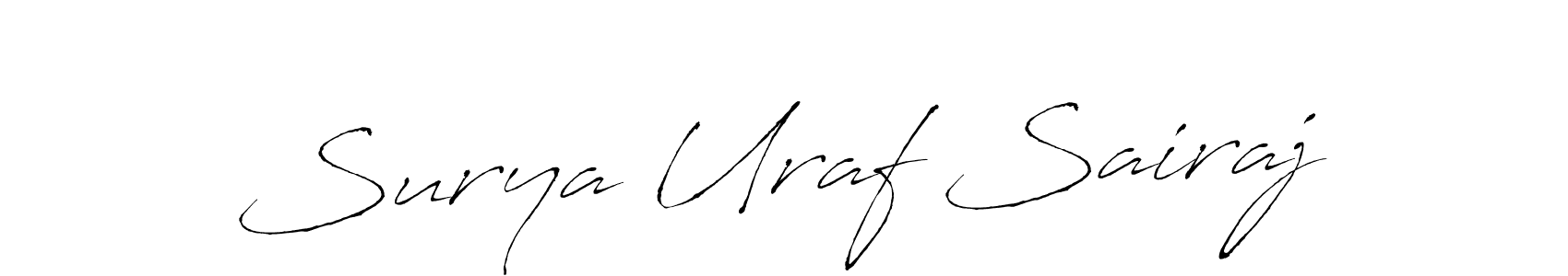 Similarly Antro_Vectra is the best handwritten signature design. Signature creator online .You can use it as an online autograph creator for name Surya Uraf Sairaj. Surya Uraf Sairaj signature style 6 images and pictures png