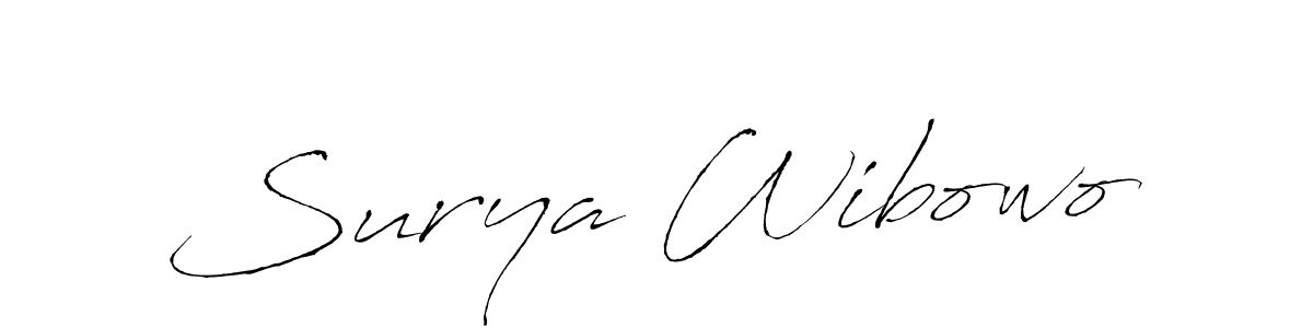 Antro_Vectra is a professional signature style that is perfect for those who want to add a touch of class to their signature. It is also a great choice for those who want to make their signature more unique. Get Surya Wibowo name to fancy signature for free. Surya Wibowo signature style 6 images and pictures png