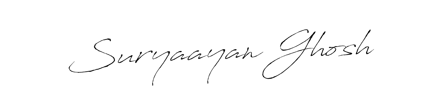 Create a beautiful signature design for name Suryaayan Ghosh. With this signature (Antro_Vectra) fonts, you can make a handwritten signature for free. Suryaayan Ghosh signature style 6 images and pictures png