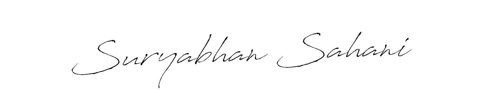 Antro_Vectra is a professional signature style that is perfect for those who want to add a touch of class to their signature. It is also a great choice for those who want to make their signature more unique. Get Suryabhan Sahani name to fancy signature for free. Suryabhan Sahani signature style 6 images and pictures png