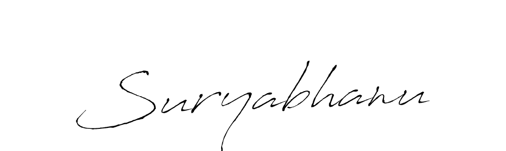 Use a signature maker to create a handwritten signature online. With this signature software, you can design (Antro_Vectra) your own signature for name Suryabhanu. Suryabhanu signature style 6 images and pictures png