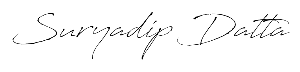 Looking for an artistic signature for Suryadip Datta? The Antro_Vectra calligraphy style gives a sophisticated flow suitable for business cards and emails. Suryadip Datta signature style 6 images and pictures png