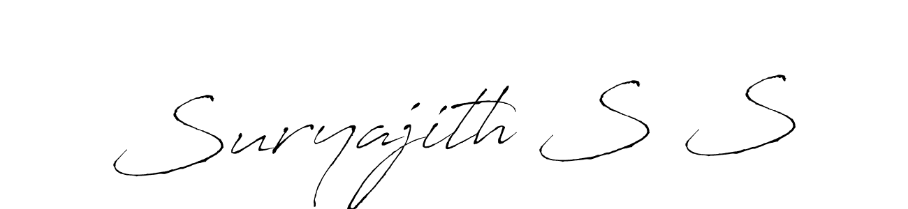 Create a beautiful signature design for name Suryajith S S. With this signature (Antro_Vectra) fonts, you can make a handwritten signature for free. Suryajith S S signature style 6 images and pictures png