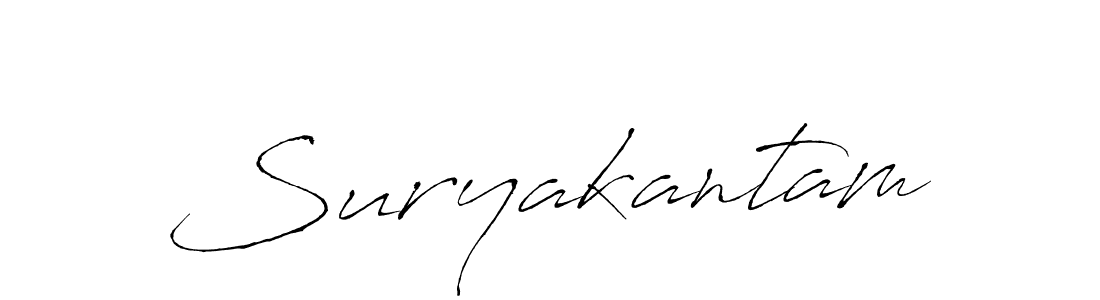 Make a beautiful signature design for name Suryakantam. With this signature (Antro_Vectra) style, you can create a handwritten signature for free. Suryakantam signature style 6 images and pictures png