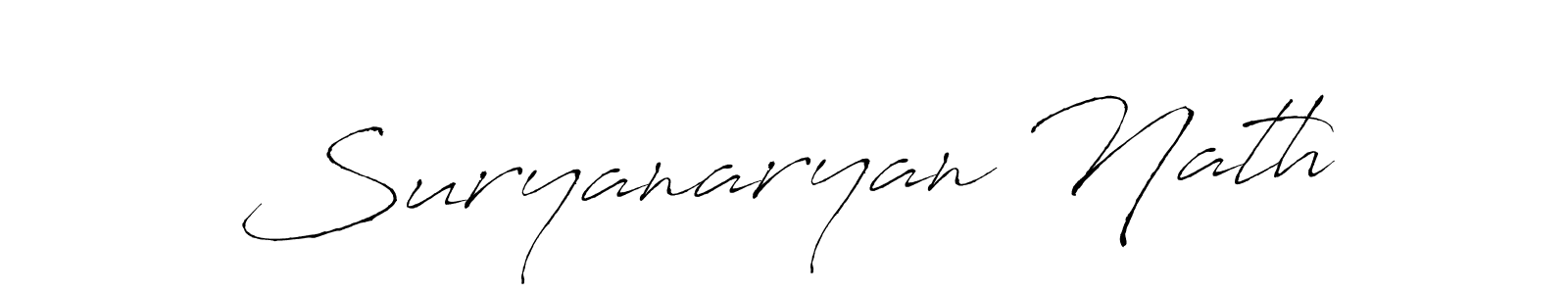 Antro_Vectra is a professional signature style that is perfect for those who want to add a touch of class to their signature. It is also a great choice for those who want to make their signature more unique. Get Suryanaryan Nath name to fancy signature for free. Suryanaryan Nath signature style 6 images and pictures png