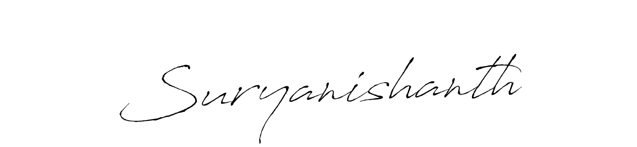 Use a signature maker to create a handwritten signature online. With this signature software, you can design (Antro_Vectra) your own signature for name Suryanishanth. Suryanishanth signature style 6 images and pictures png