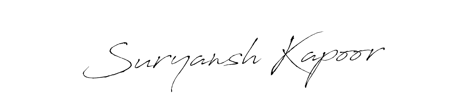 Design your own signature with our free online signature maker. With this signature software, you can create a handwritten (Antro_Vectra) signature for name Suryansh Kapoor. Suryansh Kapoor signature style 6 images and pictures png