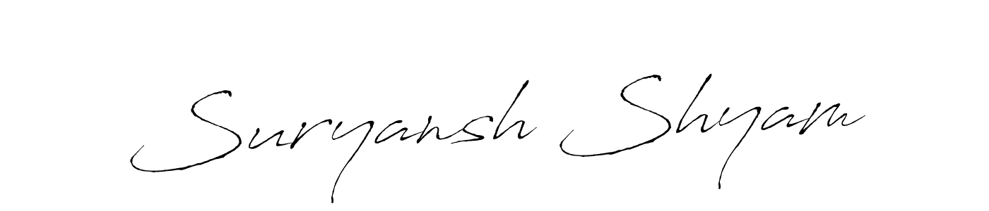 Design your own signature with our free online signature maker. With this signature software, you can create a handwritten (Antro_Vectra) signature for name Suryansh Shyam. Suryansh Shyam signature style 6 images and pictures png