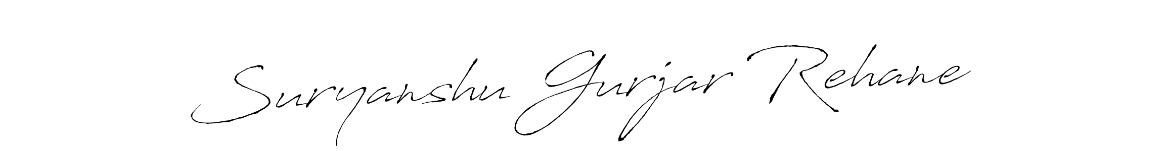 It looks lik you need a new signature style for name Suryanshu Gurjar Rehane. Design unique handwritten (Antro_Vectra) signature with our free signature maker in just a few clicks. Suryanshu Gurjar Rehane signature style 6 images and pictures png