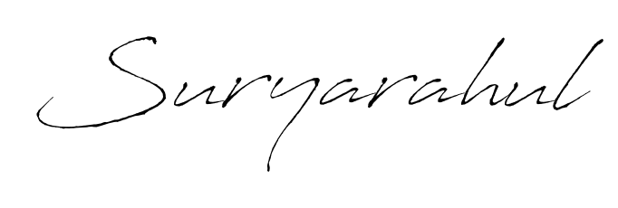 Stand out with a creative autograph for Suryarahul. The Antro_Vectra styling blends modern aesthetics with classic signature flourishes. Suryarahul signature style 6 images and pictures png