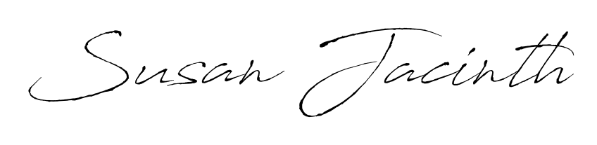 You should practise on your own different ways (Antro_Vectra) to write your name (Susan Jacinth) in signature. Don't let someone else do it for you. Susan Jacinth signature style 6 images and pictures png