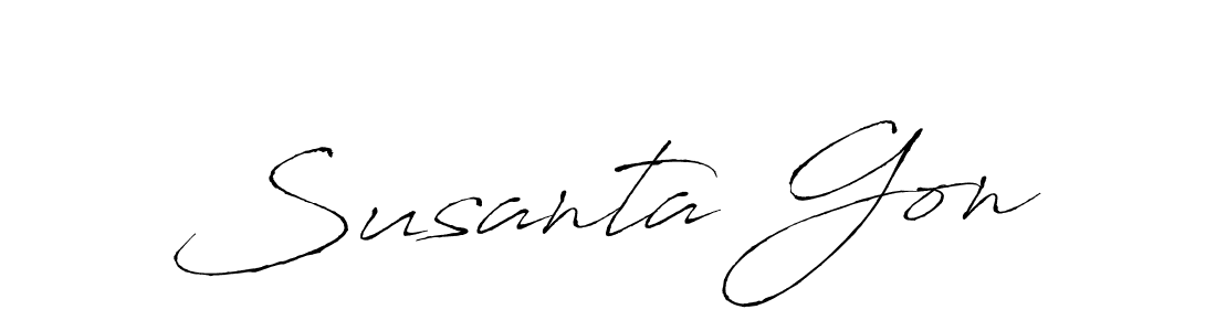 This is the best signature style for the Susanta Gon name. Also you like these signature font (Antro_Vectra). Mix name signature. Susanta Gon signature style 6 images and pictures png