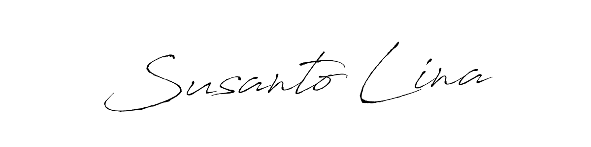 Use a signature maker to create a handwritten signature online. With this signature software, you can design (Antro_Vectra) your own signature for name Susanto Lina. Susanto Lina signature style 6 images and pictures png