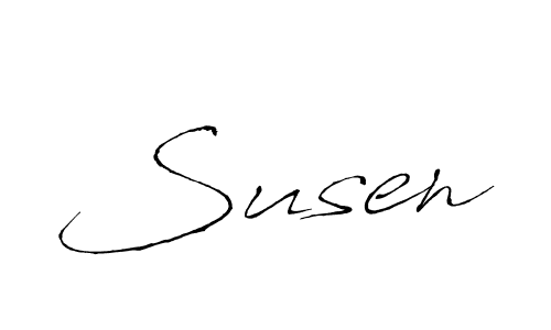 How to make Susen name signature. Use Antro_Vectra style for creating short signs online. This is the latest handwritten sign. Susen signature style 6 images and pictures png