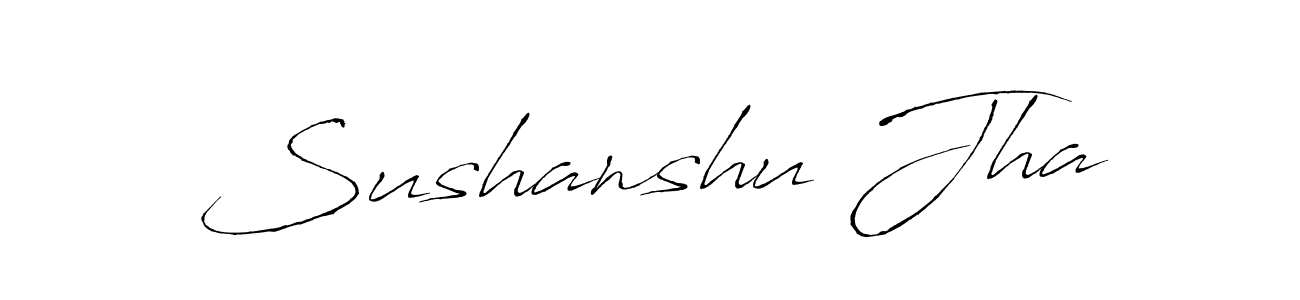The best way (Antro_Vectra) to make a short signature is to pick only two or three words in your name. The name Sushanshu Jha include a total of six letters. For converting this name. Sushanshu Jha signature style 6 images and pictures png