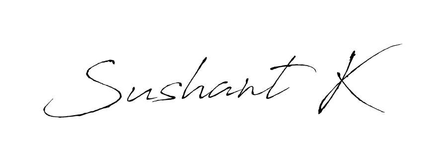 Create a beautiful signature design for name Sushant K. With this signature (Antro_Vectra) fonts, you can make a handwritten signature for free. Sushant K signature style 6 images and pictures png