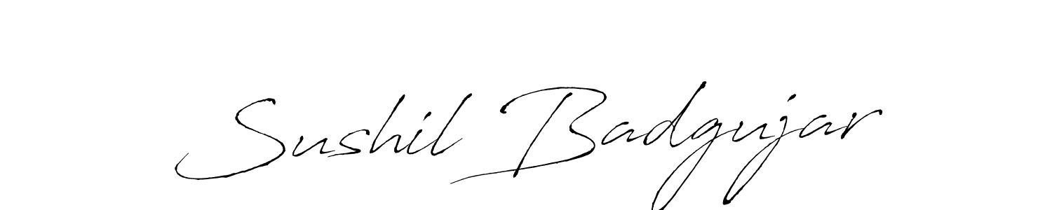 Also we have Sushil Badgujar name is the best signature style. Create professional handwritten signature collection using Antro_Vectra autograph style. Sushil Badgujar signature style 6 images and pictures png