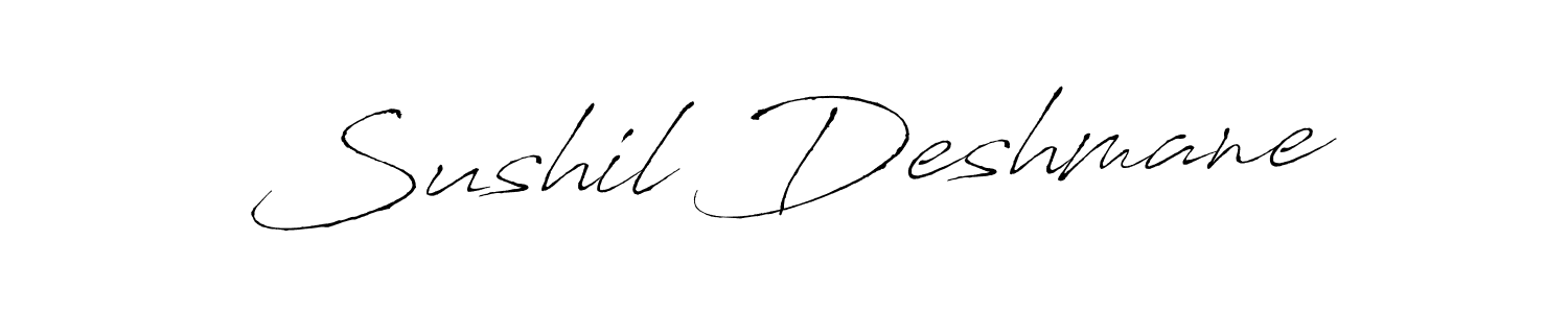 You should practise on your own different ways (Antro_Vectra) to write your name (Sushil Deshmane) in signature. don't let someone else do it for you. Sushil Deshmane signature style 6 images and pictures png