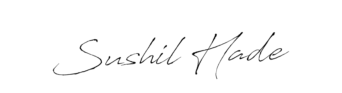 The best way (Antro_Vectra) to make a short signature is to pick only two or three words in your name. The name Sushil Hade include a total of six letters. For converting this name. Sushil Hade signature style 6 images and pictures png
