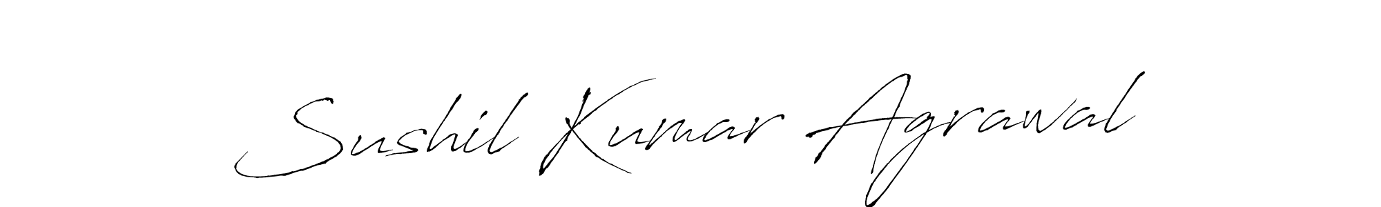 You should practise on your own different ways (Antro_Vectra) to write your name (Sushil Kumar Agrawal) in signature. don't let someone else do it for you. Sushil Kumar Agrawal signature style 6 images and pictures png