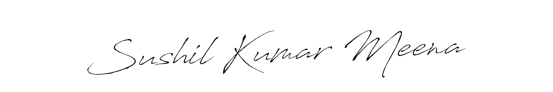 How to make Sushil Kumar Meena name signature. Use Antro_Vectra style for creating short signs online. This is the latest handwritten sign. Sushil Kumar Meena signature style 6 images and pictures png