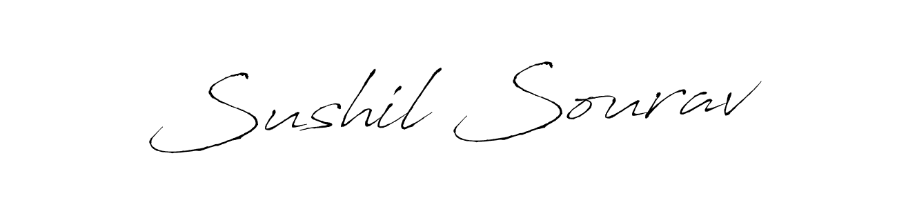 How to make Sushil Sourav signature? Antro_Vectra is a professional autograph style. Create handwritten signature for Sushil Sourav name. Sushil Sourav signature style 6 images and pictures png