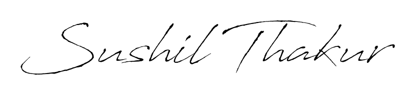 Achieve flawless digital penmanship with Sushil Thakur name in Antro_Vectra font. The perfect tool for creating online signatures. Sushil Thakur signature style 6 images and pictures png