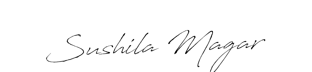 Design your own signature with our free online signature maker. With this signature software, you can create a handwritten (Antro_Vectra) signature for name Sushila Magar. Sushila Magar signature style 6 images and pictures png