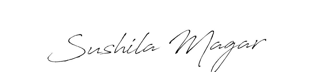 if you are searching for the best signature style for your name Sushila Magar. so please give up your signature search. here we have designed multiple signature styles  using Antro_Vectra. Sushila Magar signature style 6 images and pictures png