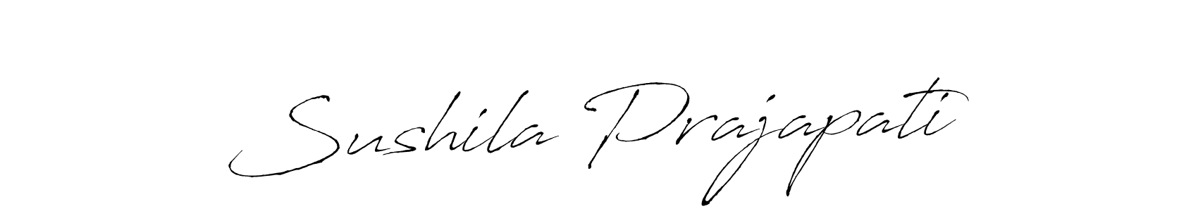 Create a beautiful signature design for name Sushila Prajapati. With this signature (Antro_Vectra) fonts, you can make a handwritten signature for free. Sushila Prajapati signature style 6 images and pictures png