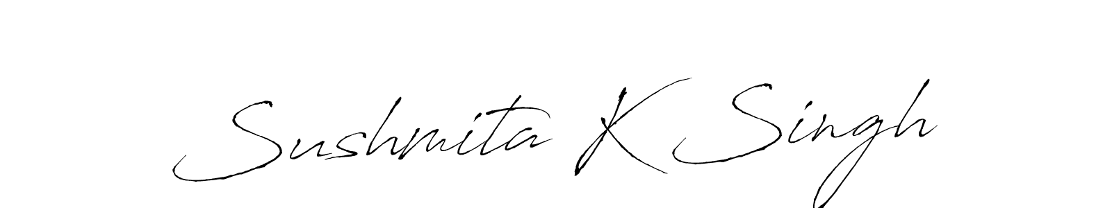 Antro_Vectra is a professional signature style that is perfect for those who want to add a touch of class to their signature. It is also a great choice for those who want to make their signature more unique. Get Sushmita K Singh name to fancy signature for free. Sushmita K Singh signature style 6 images and pictures png