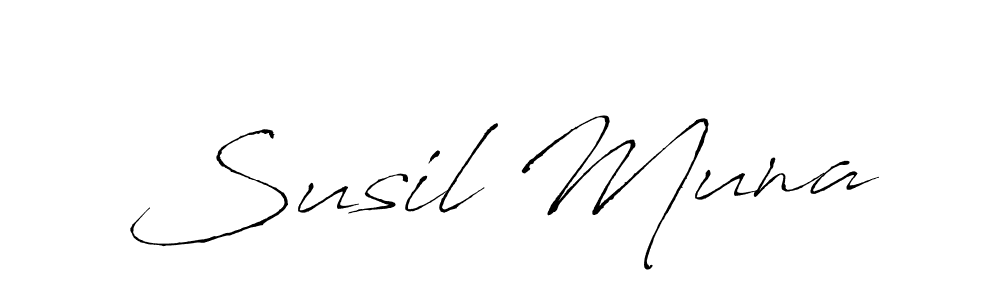Susil Muna stylish signature style. Best Handwritten Sign (Antro_Vectra) for my name. Handwritten Signature Collection Ideas for my name Susil Muna. Susil Muna signature style 6 images and pictures png