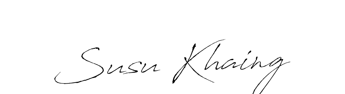 Create a beautiful signature design for name Susu Khaing. With this signature (Antro_Vectra) fonts, you can make a handwritten signature for free. Susu Khaing signature style 6 images and pictures png