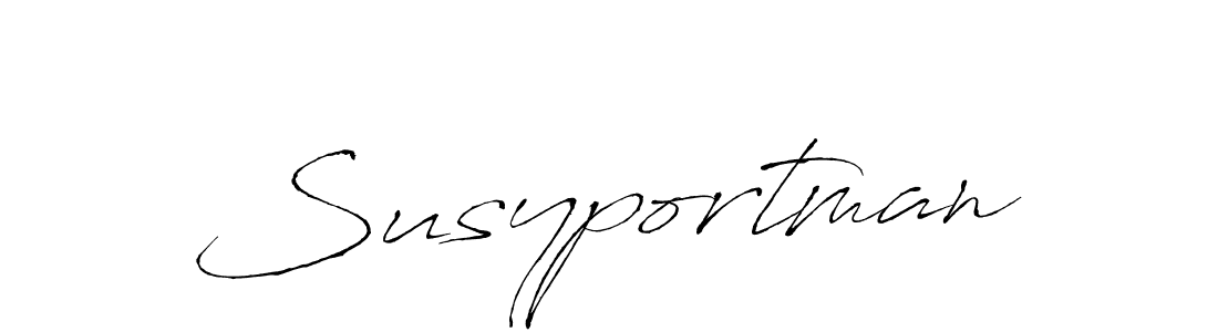 Make a beautiful signature design for name Susyportman. With this signature (Antro_Vectra) style, you can create a handwritten signature for free. Susyportman signature style 6 images and pictures png