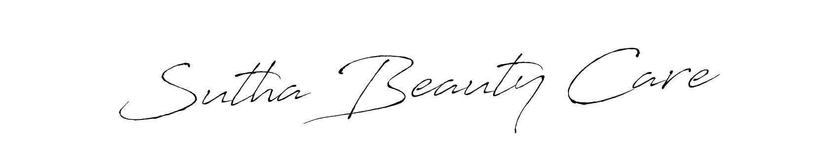How to make Sutha Beauty Care name signature. Use Antro_Vectra style for creating short signs online. This is the latest handwritten sign. Sutha Beauty Care signature style 6 images and pictures png