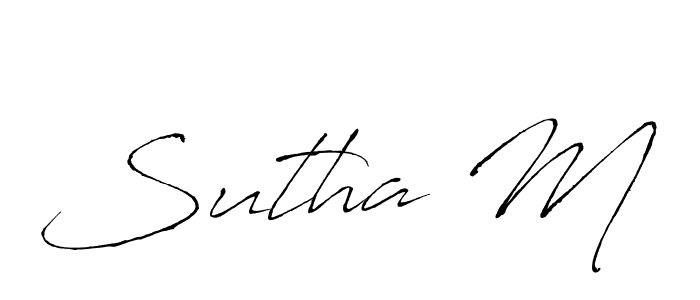 How to make Sutha M signature? Antro_Vectra is a professional autograph style. Create handwritten signature for Sutha M name. Sutha M signature style 6 images and pictures png