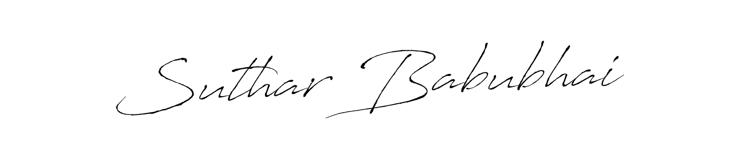 The best way (Antro_Vectra) to make a short signature is to pick only two or three words in your name. The name Suthar Babubhai include a total of six letters. For converting this name. Suthar Babubhai signature style 6 images and pictures png