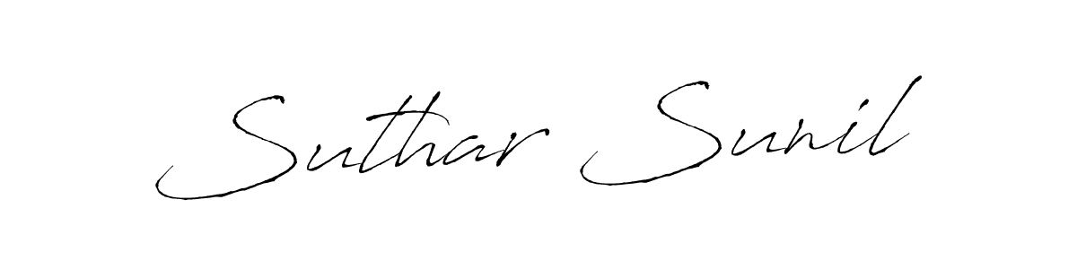 Make a beautiful signature design for name Suthar Sunil. With this signature (Antro_Vectra) style, you can create a handwritten signature for free. Suthar Sunil signature style 6 images and pictures png