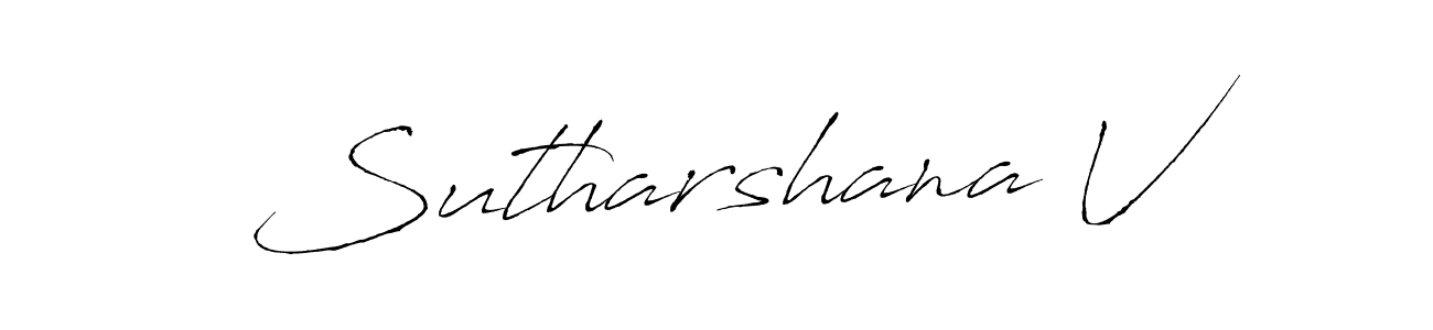 You should practise on your own different ways (Antro_Vectra) to write your name (Sutharshana V) in signature. don't let someone else do it for you. Sutharshana V signature style 6 images and pictures png
