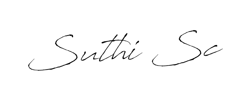 Make a beautiful signature design for name Suthi Sc. With this signature (Antro_Vectra) style, you can create a handwritten signature for free. Suthi Sc signature style 6 images and pictures png