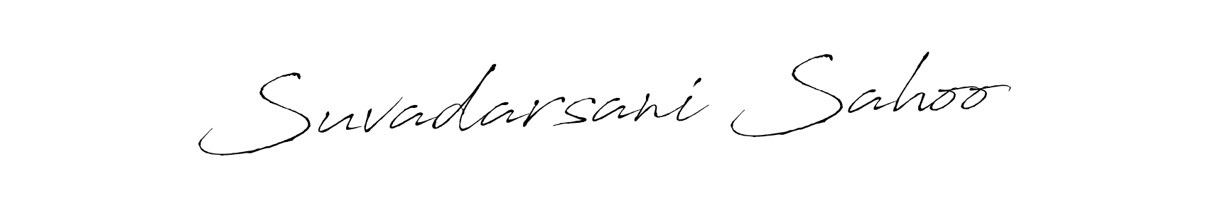 The best way (Antro_Vectra) to make a short signature is to pick only two or three words in your name. The name Suvadarsani Sahoo include a total of six letters. For converting this name. Suvadarsani Sahoo signature style 6 images and pictures png