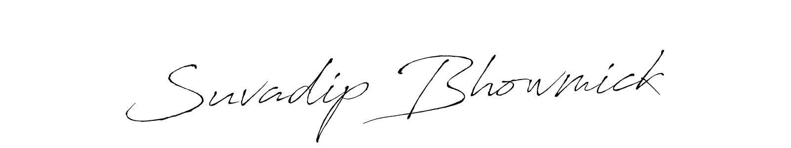 Make a beautiful signature design for name Suvadip Bhowmick. With this signature (Antro_Vectra) style, you can create a handwritten signature for free. Suvadip Bhowmick signature style 6 images and pictures png